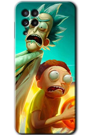 Galaxy M22 Kılıf HD Desen Baskılı Arka Kapak - Rick Morty 