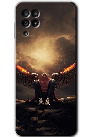 Galaxy M22 Kılıf HD Desen Baskılı Arka Kapak - Wings of Power 