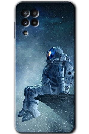 Galaxy M22 Kılıf HD Desen Baskılı Arka Kapak - Astronot Yalnızlığı 