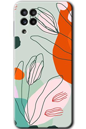 Galaxy M22 Kılıf HD Desen Baskılı Arka Kapak - Vektör Çiçekler 