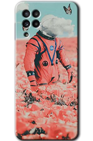 Galaxy M22 Kılıf HD Desen Baskılı Arka Kapak - Uzay Bahçesi 