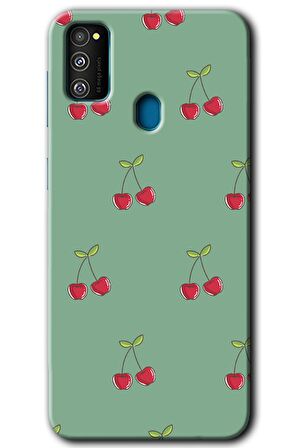 Galaxy M30s Kılıf HD Desen Baskılı Arka Kapak - Kiraz Berry 