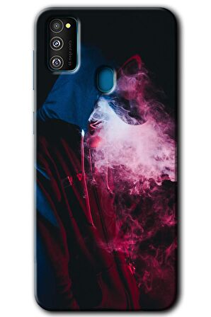 Galaxy M30s Kılıf HD Desen Baskılı Arka Kapak - Smoke-Man 