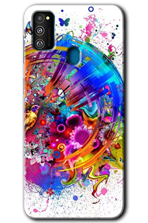 Galaxy M30s Kılıf HD Desen Baskılı Arka Kapak - 4K Clock 