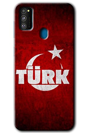 Galaxy M30s Kılıf HD Desen Baskılı Arka Kapak - Ayyıldız Türk 