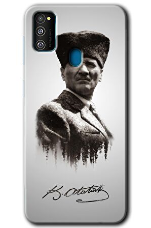 Galaxy M30s Kılıf HD Desen Baskılı Arka Kapak - Mustafa Kemal Atatürk 