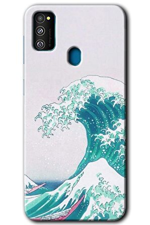 Galaxy M30s Kılıf HD Desen Baskılı Arka Kapak - Dalga 