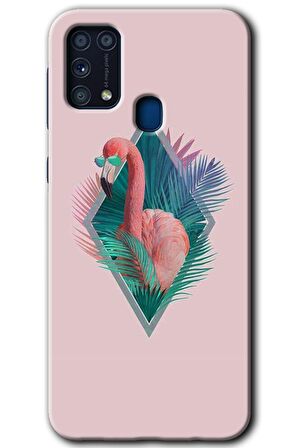 Galaxy M31 Kılıf HD Desen Baskılı Arka Kapak - Flamingo 