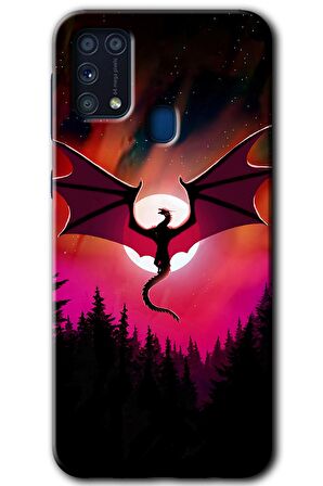 Galaxy M31 Kılıf HD Desen Baskılı Arka Kapak - Dragon Night 