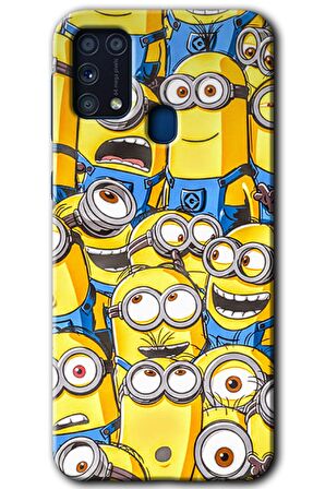 Galaxy M31 Kılıf HD Desen Baskılı Arka Kapak - Minion Ordusu 