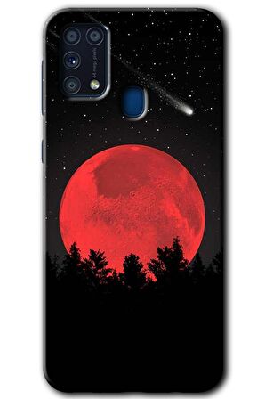 Galaxy M31 Kılıf HD Desen Baskılı Arka Kapak - Kanlı Ay 