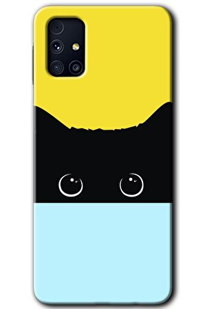 Galaxy M31s Kılıf HD Desen Baskılı Arka Kapak - Kara-Kedi 