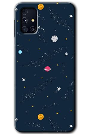 Galaxy M31s Kılıf HD Desen Baskılı Arka Kapak - Çizim Gezegen 