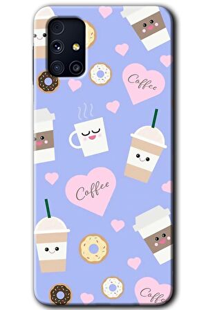 Galaxy M31s Kılıf HD Desen Baskılı Arka Kapak - Coffee Cake 