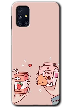 Galaxy M31s Kılıf HD Desen Baskılı Arka Kapak - Meyveli Süt 