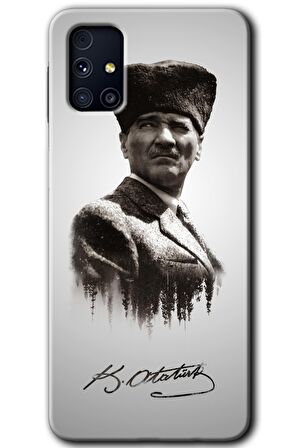 Galaxy M31s Kılıf HD Desen Baskılı Arka Kapak - Mustafa Kemal Atatürk 