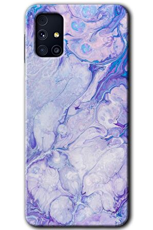 Galaxy M31s Kılıf HD Desen Baskılı Arka Kapak - Spots Lilac 