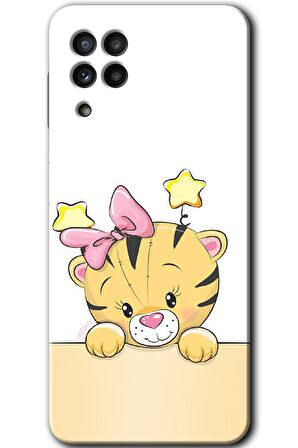 Galaxy M32 Kılıf HD Desen Baskılı Arka Kapak - Sevimli Kedi 