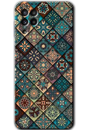 Galaxy M32 Kılıf HD Desen Baskılı Arka Kapak - Mat Mandala 