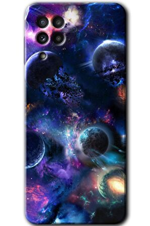 Galaxy M32 Kılıf HD Desen Baskılı Arka Kapak - Gezegen Karışımı 