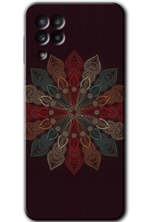 Galaxy M32 Kılıf HD Desen Baskılı Arka Kapak - Mandala Flower Wal 