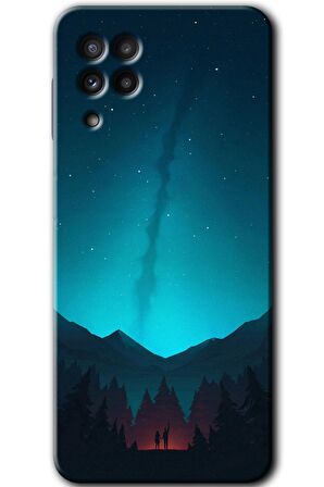 Galaxy M32 Kılıf HD Desen Baskılı Arka Kapak - Night Fores Mount 