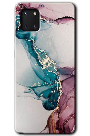 Galaxy Note 10 Lite Kılıf HD Desen Baskılı Arka Kapak - Liquid Mermer 