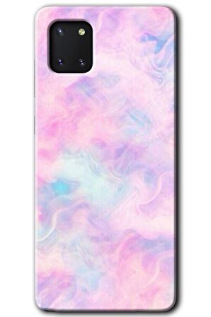 Galaxy Note 10 Lite Kılıf HD Desen Baskılı Arka Kapak - Pembe-Duman 