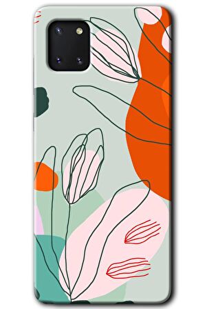 Galaxy Note 10 Lite Kılıf HD Desen Baskılı Arka Kapak - Vektör Çiçekler 
