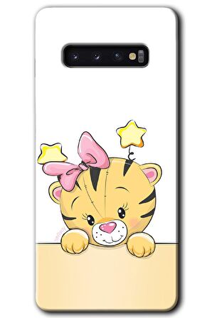 Galaxy S10 Kılıf HD Desen Baskılı Arka Kapak - Sevimli Kedi 