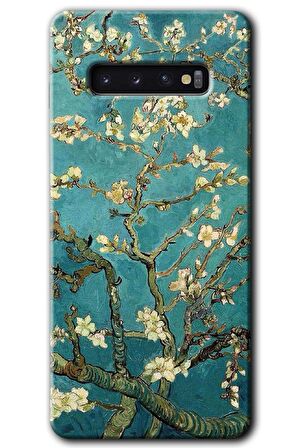 Galaxy S10 Kılıf HD Desen Baskılı Arka Kapak - Almond Blossom 