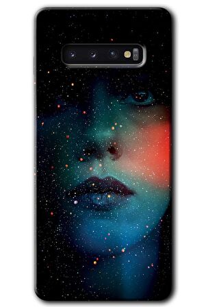 Galaxy S10 Kılıf HD Desen Baskılı Arka Kapak - Karanlık Kadın 