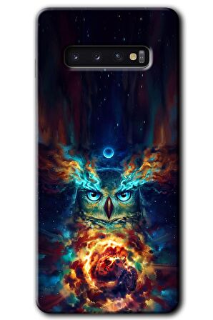 Galaxy S10 Kılıf HD Desen Baskılı Arka Kapak - Ballı Baykuş 