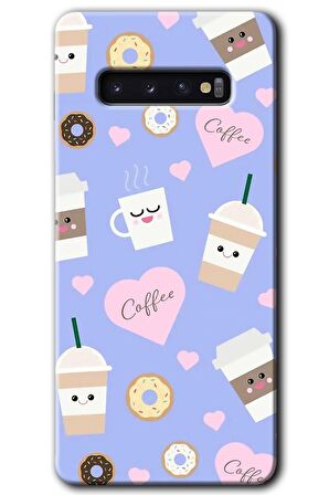 Galaxy S10 Kılıf HD Desen Baskılı Arka Kapak - Coffee Cake 