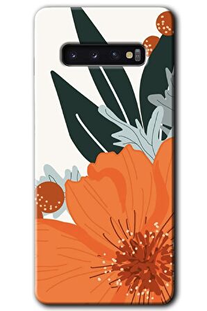 Galaxy S10 Kılıf HD Desen Baskılı Arka Kapak - Portakal Çiçeği 