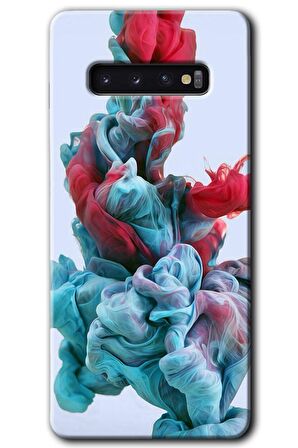 Galaxy S10 Kılıf HD Desen Baskılı Arka Kapak - Renkli Karışım 