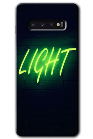 Galaxy S10 Kılıf HD Desen Baskılı Arka Kapak - Neon İnscription 