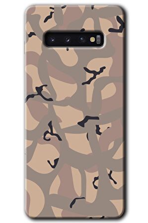 Galaxy S10 Kılıf HD Desen Baskılı Arka Kapak - Kamuflaj 6 