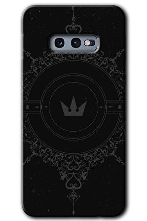 Galaxy S10e Kılıf HD Desen Baskılı Arka Kapak - Siyah Mandala 1 
