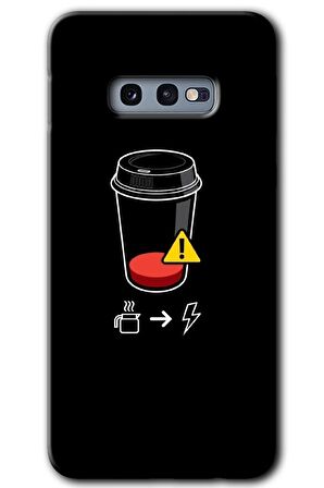 Galaxy S10e Kılıf HD Desen Baskılı Arka Kapak - Coffee Battery 