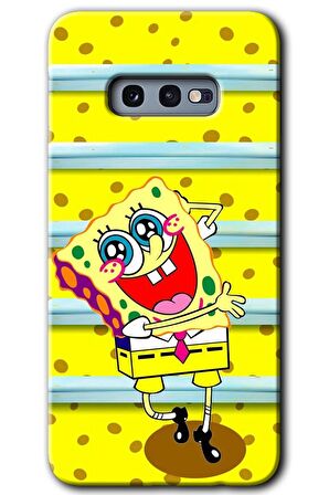 Galaxy S10e Kılıf HD Desen Baskılı Arka Kapak - Aşık Sünger Bob 