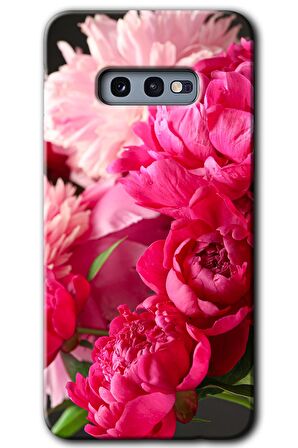 Galaxy S10e Kılıf HD Desen Baskılı Arka Kapak - Kırmızı Beyaz Gül 
