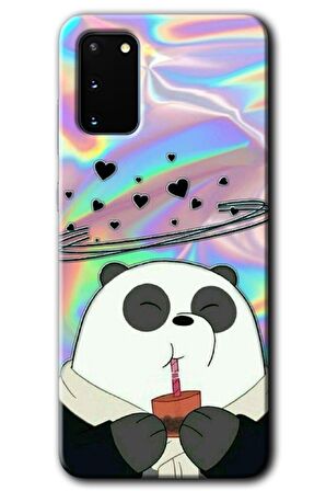 Galaxy S20 Kılıf HD Desen Baskılı Arka Kapak - Milkshake Panda 