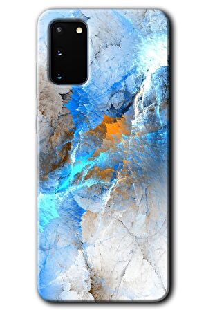 Galaxy S20 Kılıf HD Desen Baskılı Arka Kapak - Mavi Buzul 