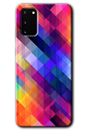 Galaxy S20 Kılıf HD Desen Baskılı Arka Kapak - Multi Oblique 