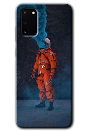 Galaxy S20 Kılıf HD Desen Baskılı Arka Kapak - Smoke Astronot 