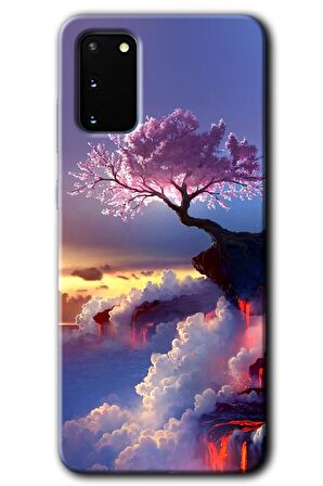 Galaxy S20 Kılıf HD Desen Baskılı Arka Kapak - Wash Red Wall 