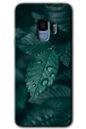 Galaxy S9 Kılıf HD Desen Baskılı Arka Kapak - Yağmurlu Yaprak 