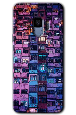 Galaxy S9 Kılıf HD Desen Baskılı Arka Kapak - Şehir Görünümü 
