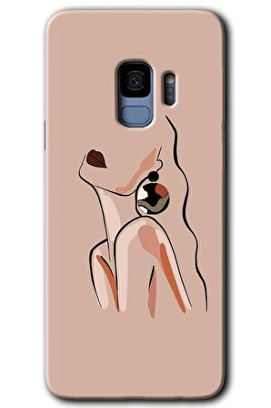 Galaxy S9 Kılıf HD Desen Baskılı Arka Kapak - Çizim Silüet 